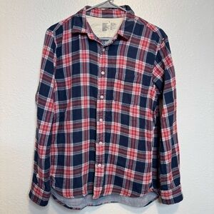 Muji Women’s Classic Plaid Button Up 100% Cotton Outdoor Size Small